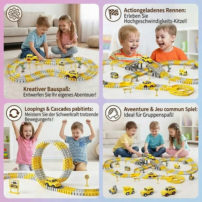 Circuit de Course pour Enfants – Piste Flexible avec Voitures, Montage Facile et Jeu Créatif