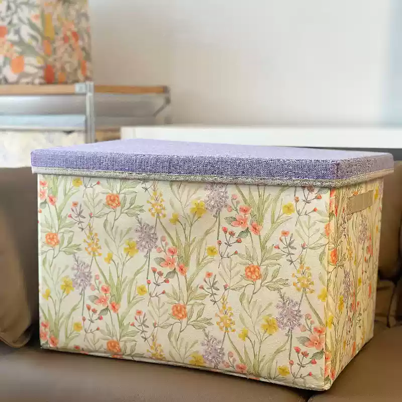 Lot de 6 boîtes de rangement pliables avec couvercle empilable