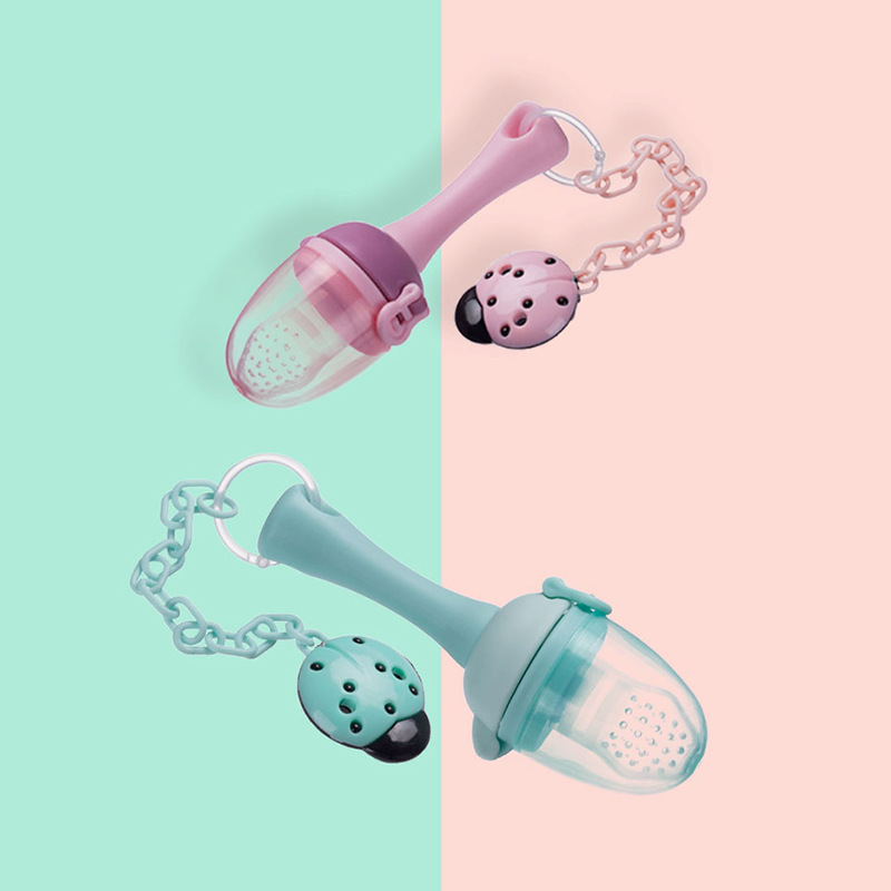 Tétine Grignoteuse Bébé en Silicone – Filet Fruitage & Anneau de Dentition