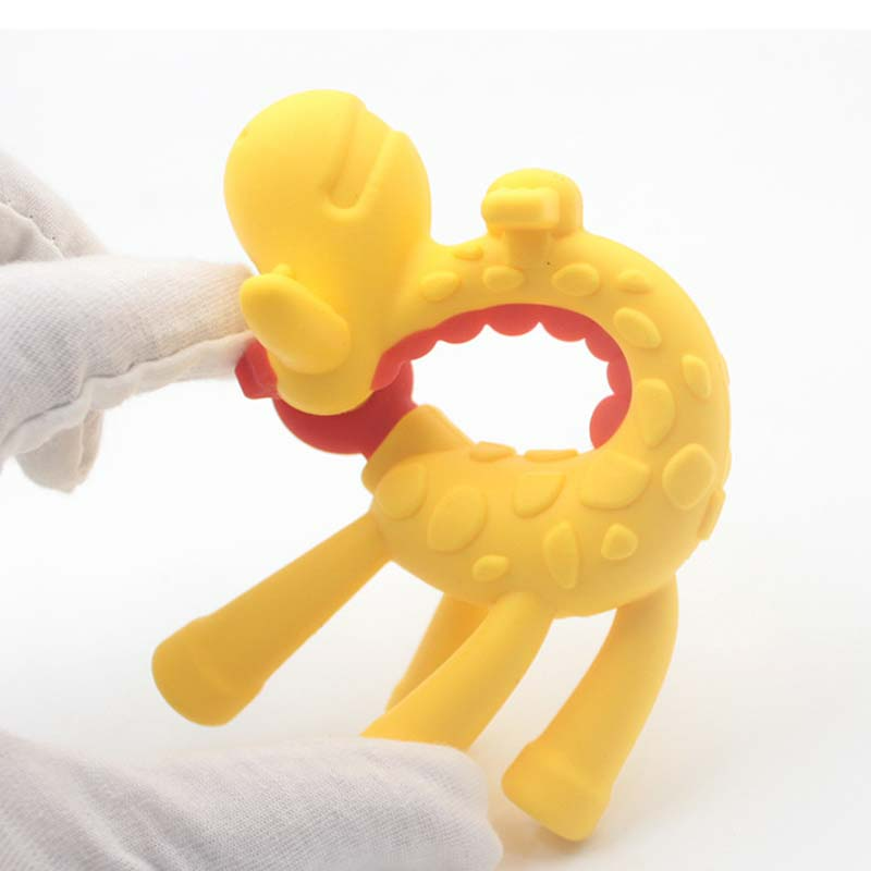 Jouet de Dentition Girafe en Silicone pour Bébé – Anneau de Dentition Souple et Sécurisé