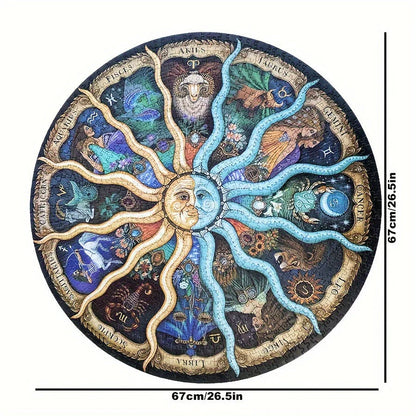 Puzzle rond d'astrologie de 1 000 pièces – Puzzle des signes du zodiaque pour adultes