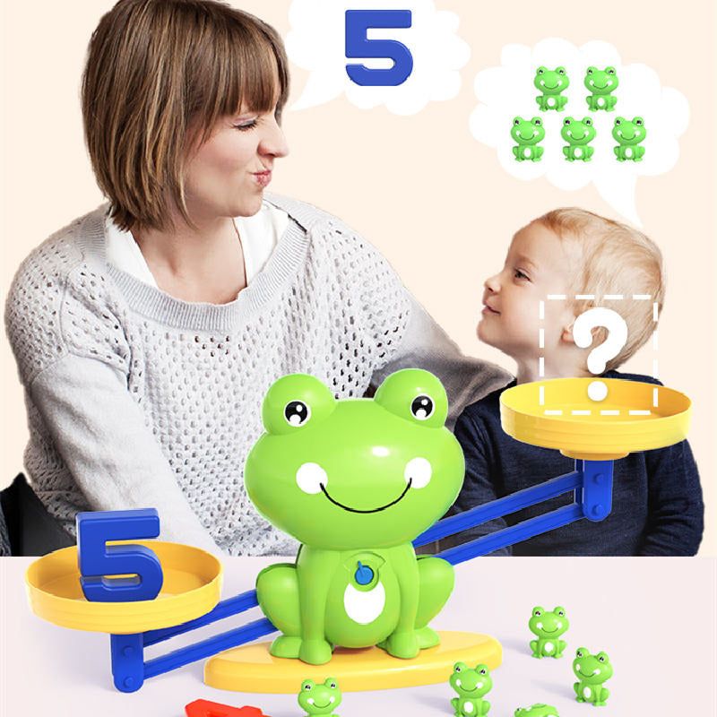 Jouet Montessori pour compter les grenouilles – Balance mathématique éducative pour les enfants d'âge préscolaire