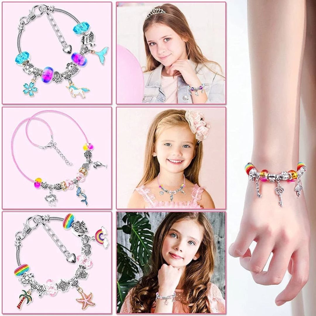Kit de tressage de bijoux et bracelets pour enfants – Kit de loisirs créatifs de perles à faire soi-même pour enfants