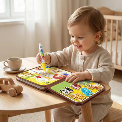 Livre de coloriage Montessori 2-en-1 – Livre d'apprentissage et de jeux créatif pour enfants
