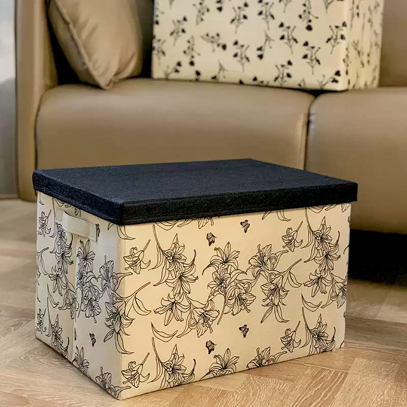 Lot de 6 boîtes de rangement pliables avec couvercle empilable