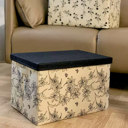 Lot de 6 boîtes de rangement pliables avec couvercle empilable