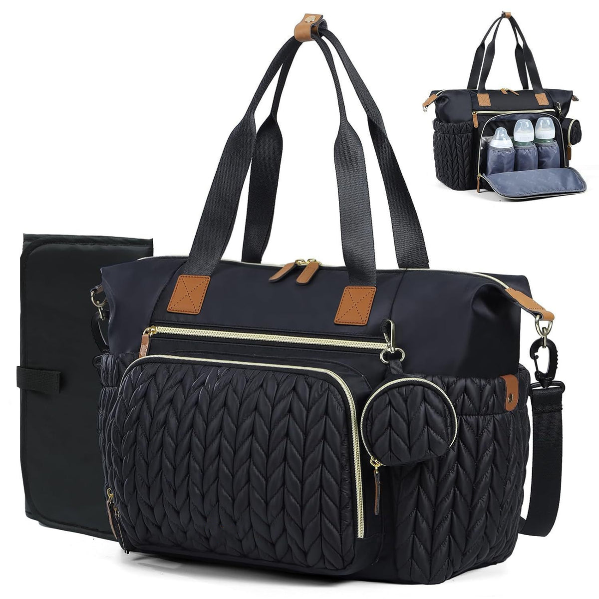 Sac à langer imperméable grande capacité avec matelas et étui à tétine