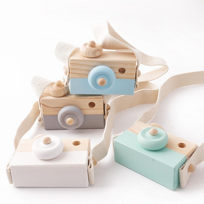 Appareil photo en bois Montessori pour tout-petits – Jeux de rôle et motricité fine