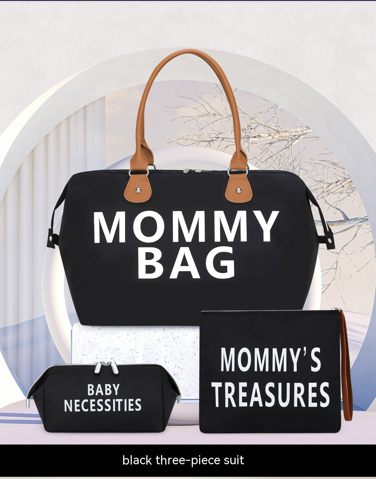 Set de Sacs à Langer (3 Pièces) – Grand Sac Maman & Organisateur Bébé pour Voyage