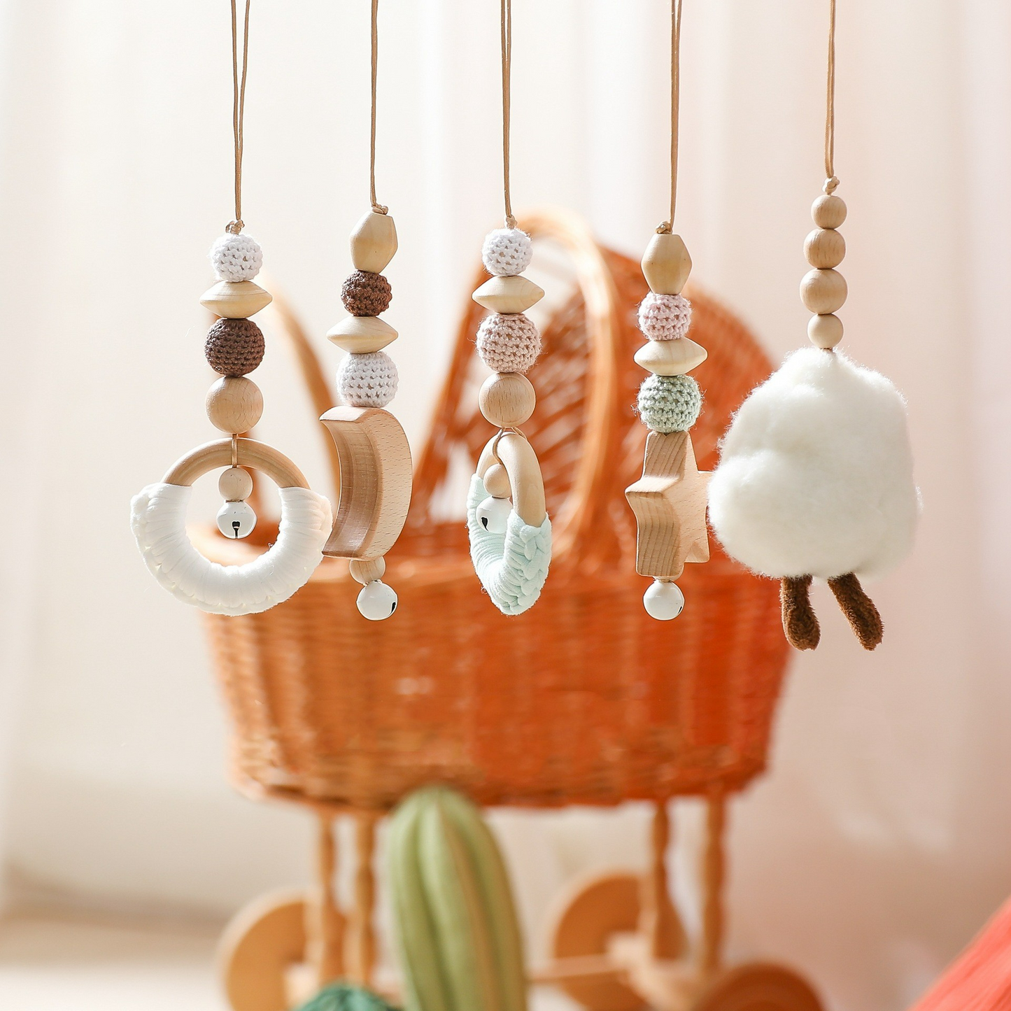 Portique d'Éveil Montessori en Bois pour Bébé – Arche d'Activités avec Jouets Suspendus | Dès 0 mois