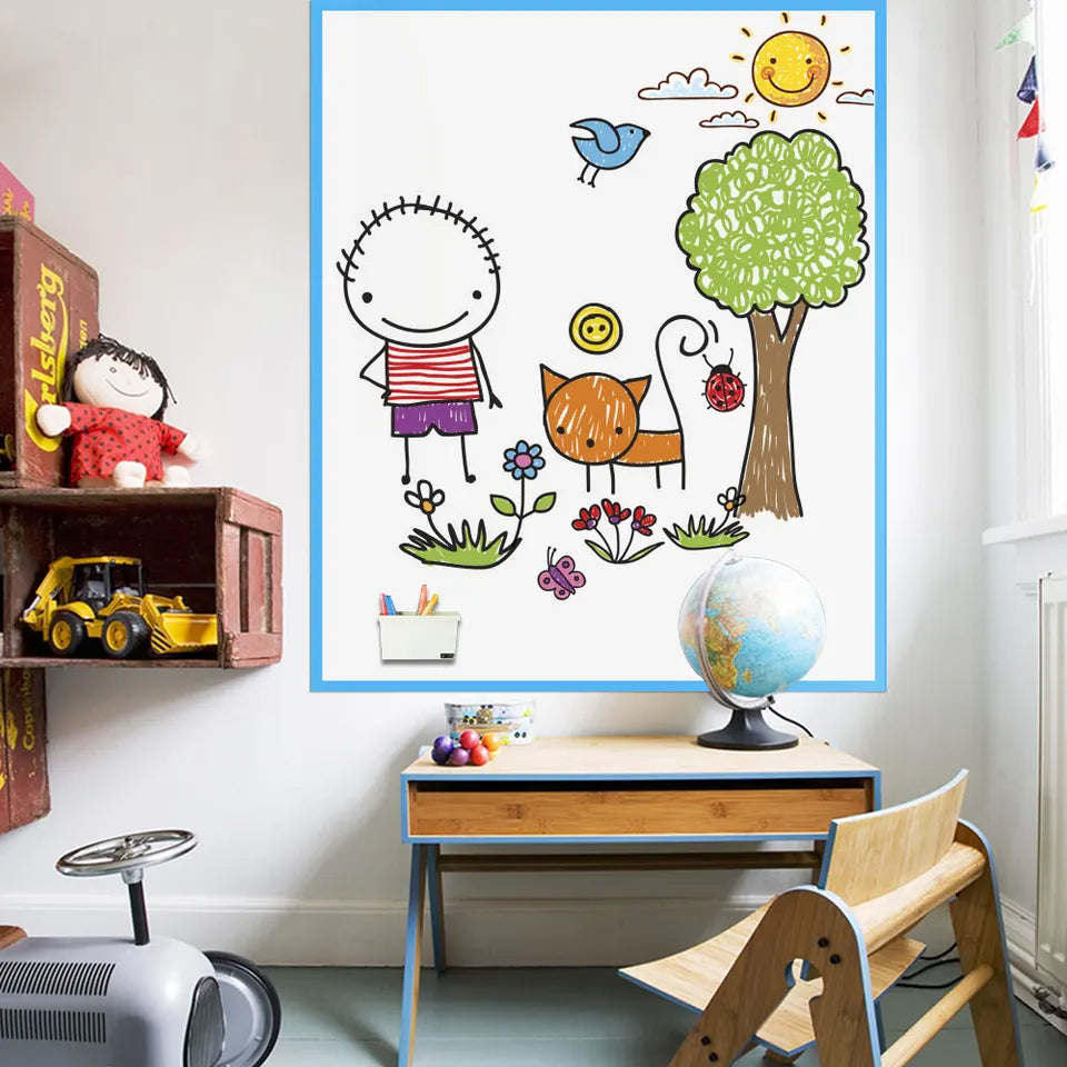 Tableau blanc magnétique autocollant – Tableau mural effaçable à sec pour l'apprentissage des enfants et le bureau à domicile