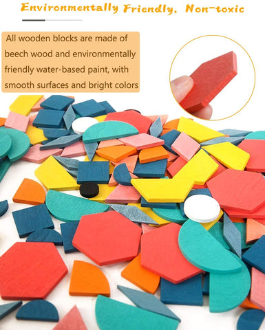 Jeu de puzzle Montessori de formes pour enfants – 180 pièces en bois pour le tri et l'apprentissage