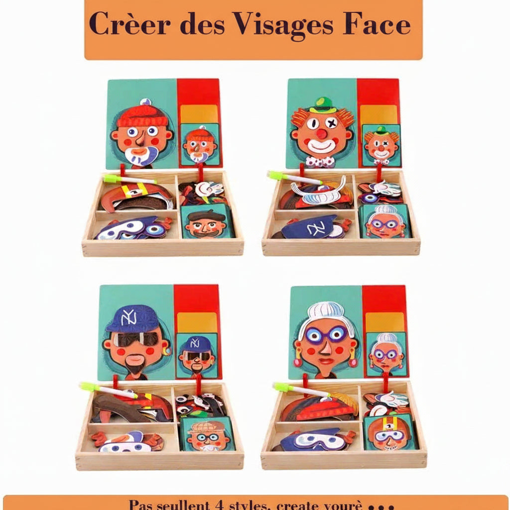 Puzzle magnétique en bois pour enfants