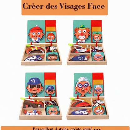 Puzzle magnétique en bois pour enfants