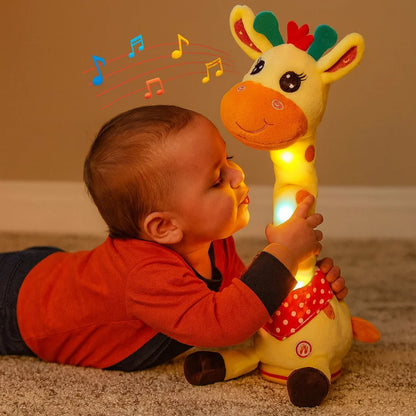 Peluche girafe musicale interactive