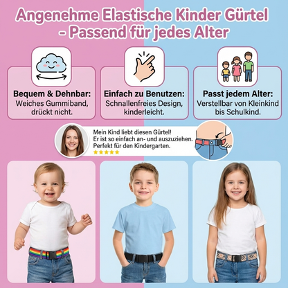 Ceinture Élastique pour Enfants – Sans Boucle, Confortable Toute la Journée, 16 Motifs