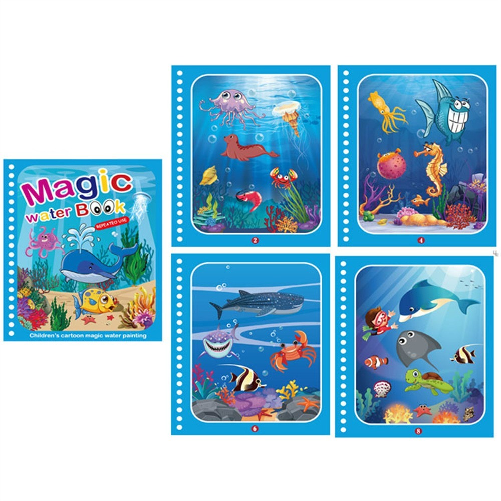 Cahier de Coloriage Magique à l'Eau pour Enfants – Réutilisable, Sans Encre