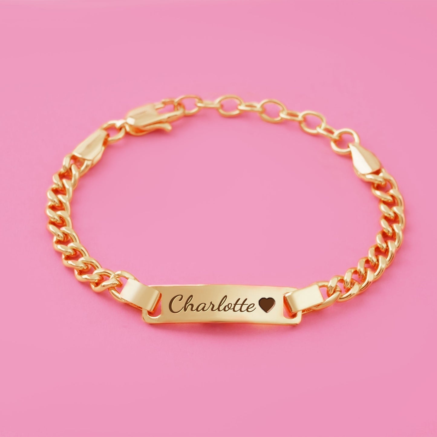 BabyBond – Bracelet Personnalisé Gravé au Prénom de Bébé, Plaqué Or 18 Carats