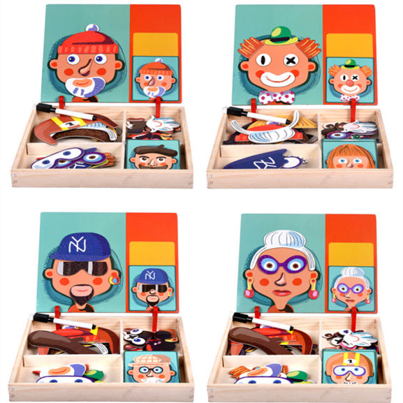 Puzzle magnétique en bois pour enfants