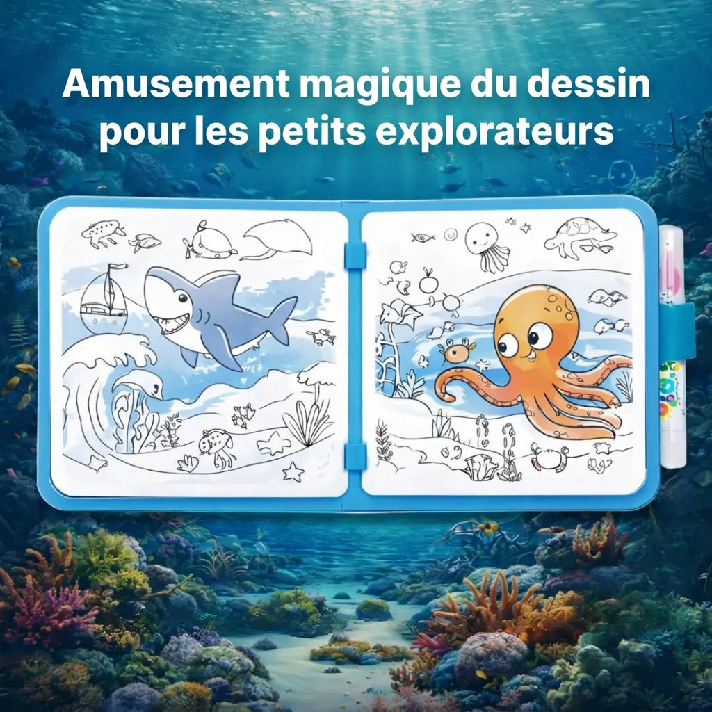 Livre de coloriage à l’eau réutilisable, trois thèmes au choix