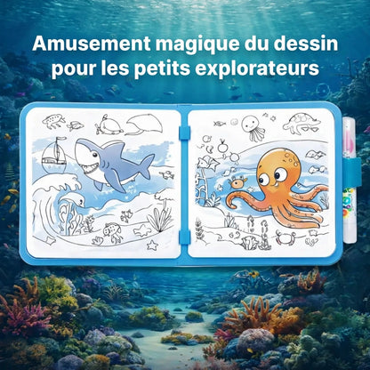 Livre de coloriage à l’eau réutilisable, trois thèmes au choix