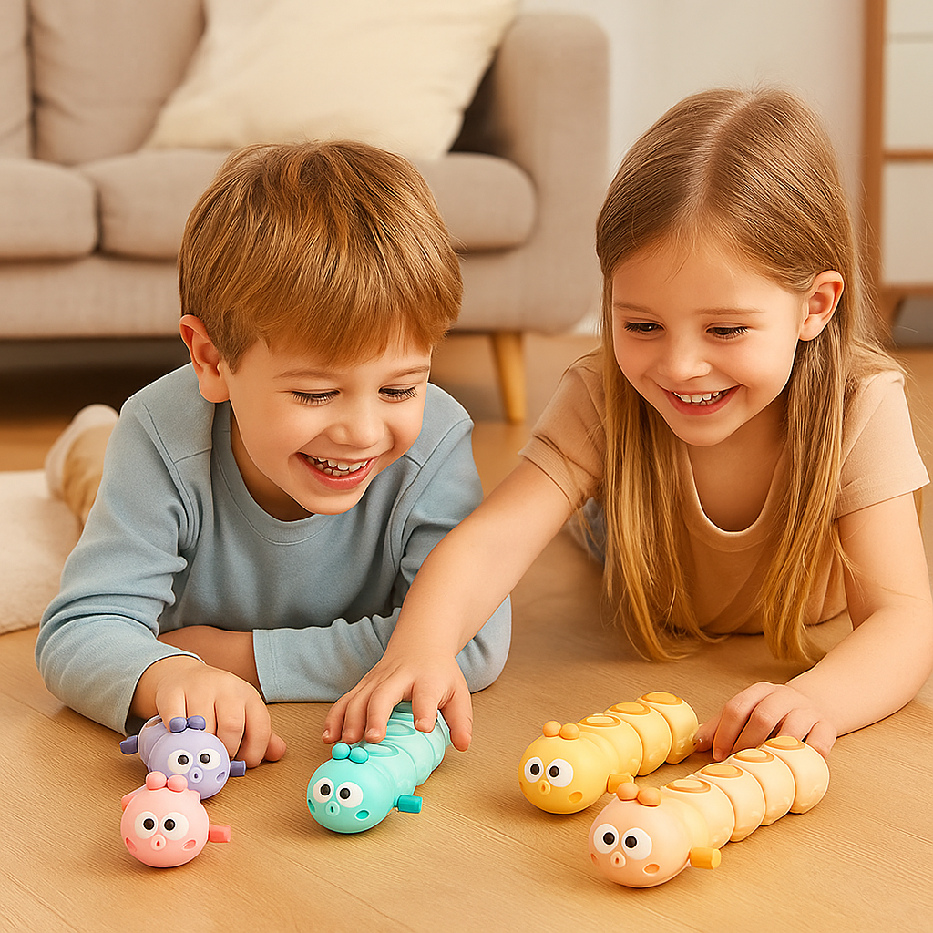 Chenille à Remonter pour Bébé – Éveil, Motricité & Couleurs dès 6 Mois