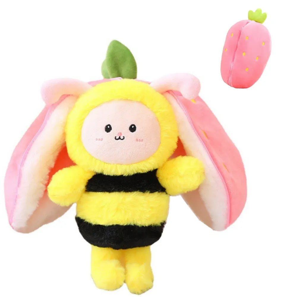 Lapin en peluche 2-en-1 – Peluche et jeu de transformation pour enfants