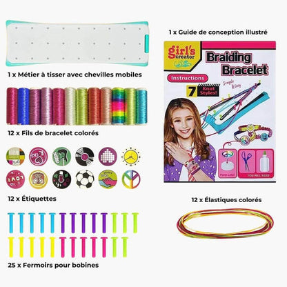 Kit de tressage de bracelets pour enfants – Activité manuelle de création de bijoux pour enfants