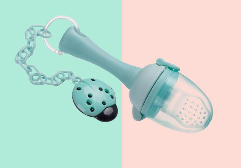 Tétine Grignoteuse Bébé en Silicone – Filet Fruitage & Anneau de Dentition