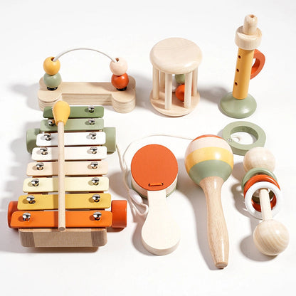 Ensemble d'instruments de musique en bois Montessori pour bébés et tout-petits – Jouet sensoriel éducatif