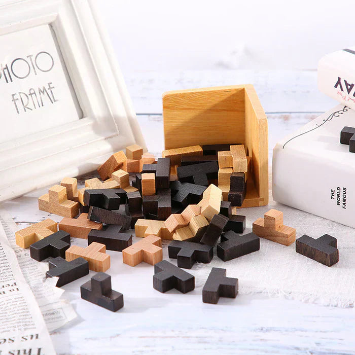 Puzzle 3D en Bois – Jeu de Réflexion et Casse-Tête pour Enfants et Adultes