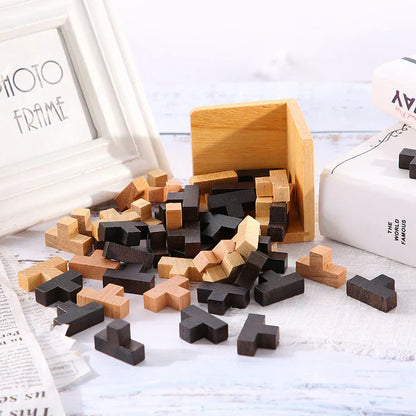 Puzzle 3D en Bois – Jeu de Réflexion et Casse-Tête pour Enfants et Adultes