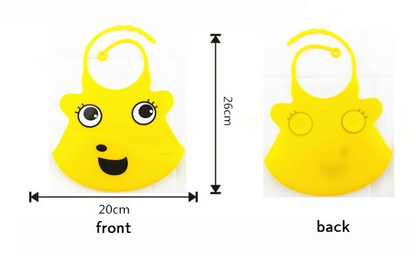 Bavoir Bébé en Silicone Réglable avec Poche Récupératrice