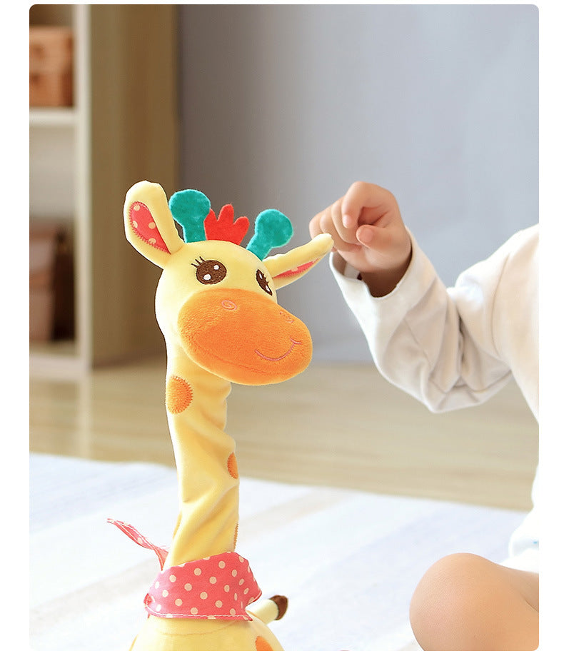 Peluche girafe musicale interactive