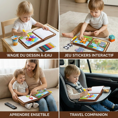 Livre de coloriage Montessori 2-en-1 – Livre d'apprentissage et de jeux créatif pour enfants