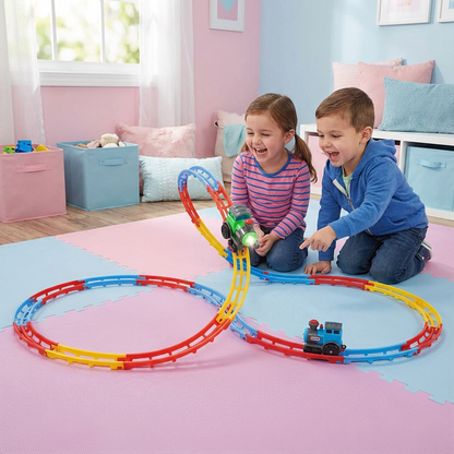 Train Montagnes Russes pour Enfants – Circuit à Boucles avec Sons Réalistes