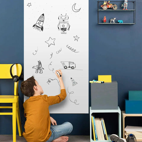 Tableau blanc magnétique autocollant – Tableau mural effaçable à sec pour l'apprentissage des enfants et le bureau à domicile