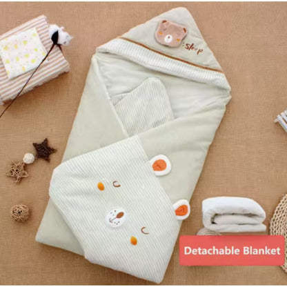Couverture d’Emmaillotage à Capuche pour Bébé – Nid d’Ange Doux pour Nouveau-Né