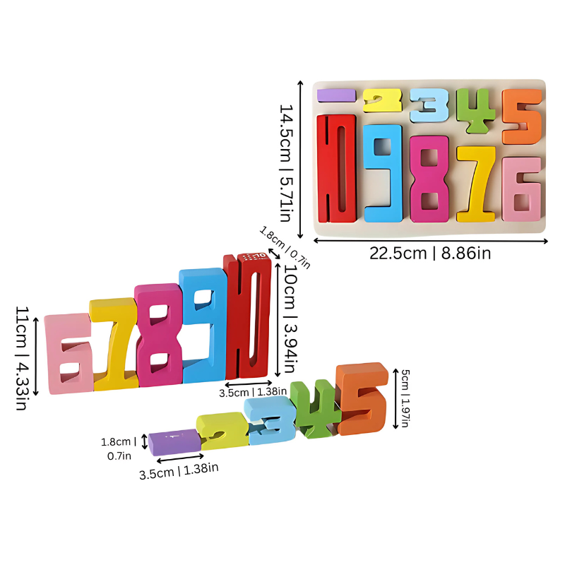 Blocs de chiffres en bois Montessori – Jouet éducatif pour compter et empiler, destiné aux enfants et aux tout-petits