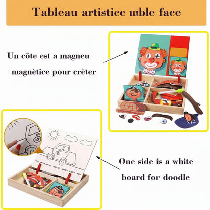 Puzzle magnétique en bois pour enfants