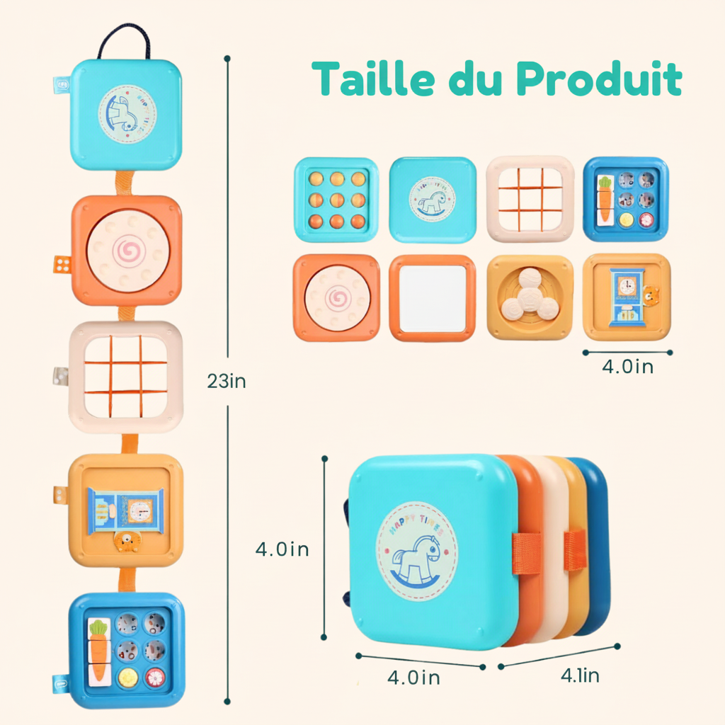 Cube d'activités Montessori 7 en 1 pour les tout-petits – Jouet d'éveil sensoriel et de motricité fine