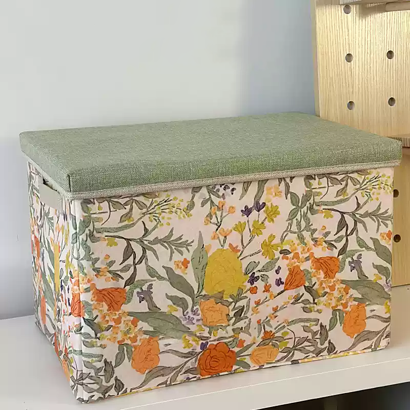 Lot de 6 boîtes de rangement pliables avec couvercle empilable