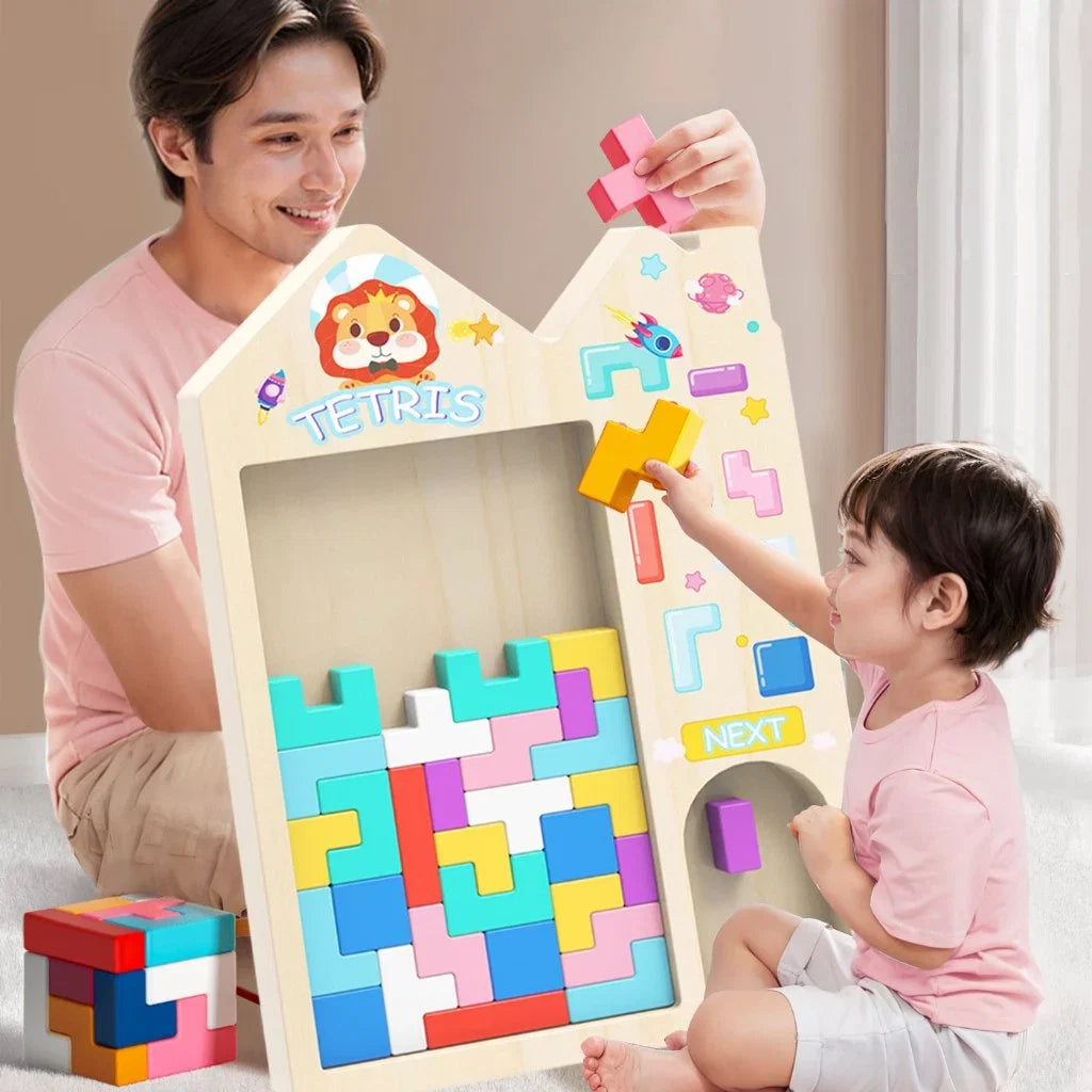 Puzzle Tetris Montessori en bois