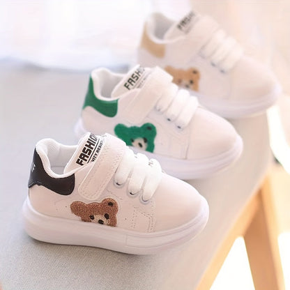 Chaussures Premiers Pas Bébé Antidérapantes – Motif Ourson, Semelle Souple, Tailles 21-30