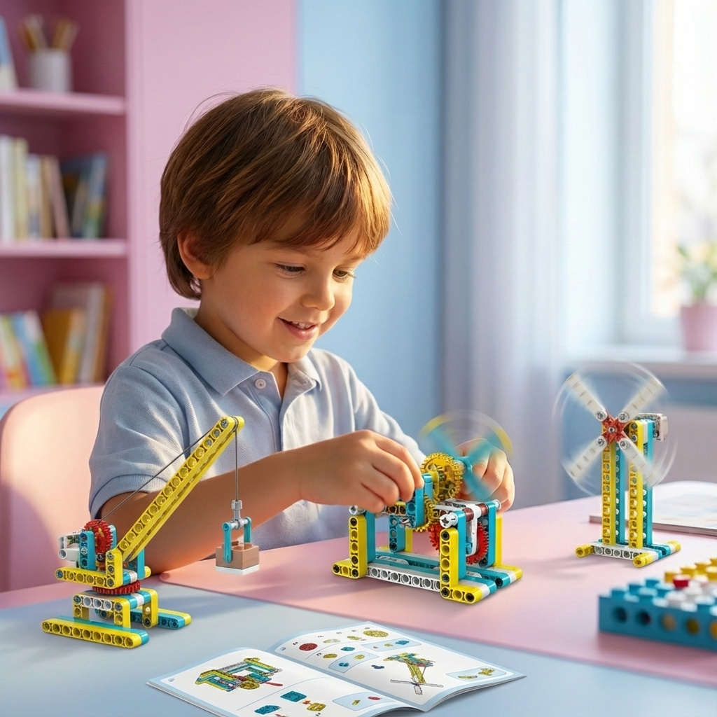 Jeu de Construction STEM 3-en-1 pour Enfants – Kit Scientifique et Technique à Construire