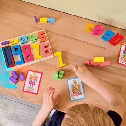 Blocs de nombres Montessori en bois – Jouet éducatif de comptage pour tout-petits et enfants d'âge préscolaire