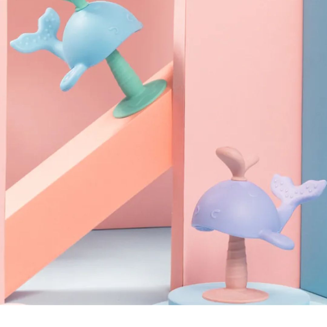 Anneau de Dentition Baleine en Silicone pour Bébé – Jouet de Dentition Sûr et Facile à Saisir