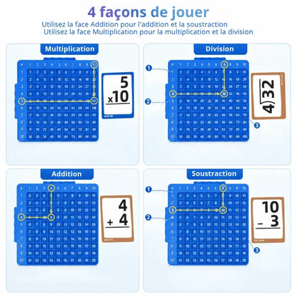 Kit de cartes de mathématiques avec tableau Pop-It – 204 pièces