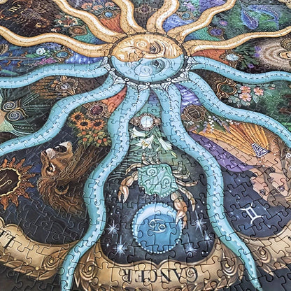 Puzzle rond d'astrologie de 1 000 pièces – Puzzle des signes du zodiaque pour adultes
