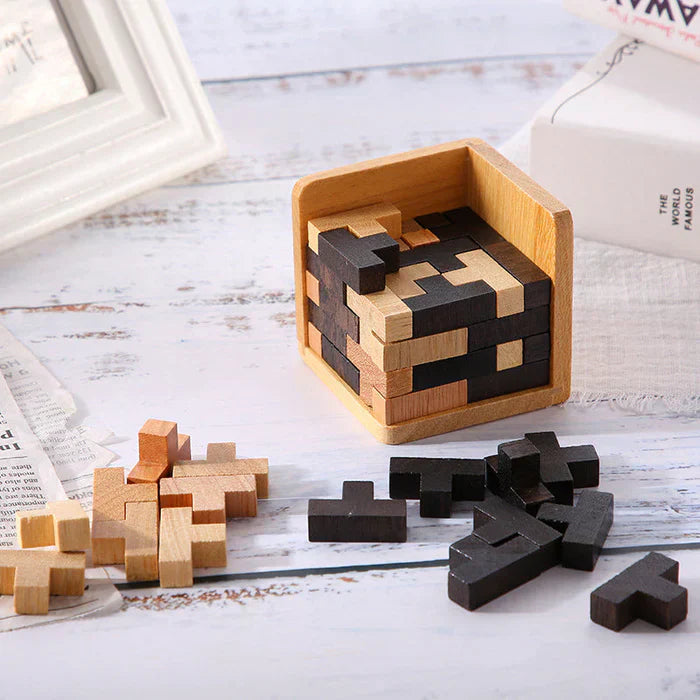 Puzzle 3D en Bois – Jeu de Réflexion et Casse-Tête pour Enfants et Adultes